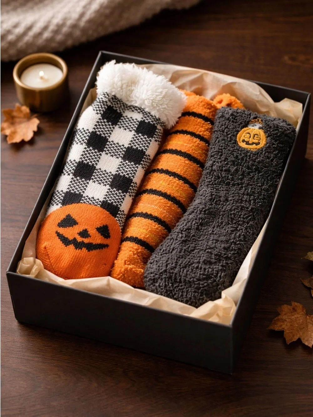 NWT Women’s Halloween Socks - Pumpkins Orange Black - One Size